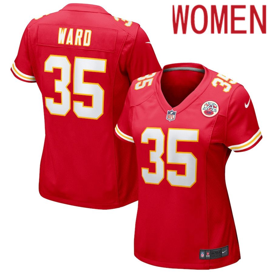 Women Kansas City Chiefs #35 Charvarius Ward Nike Red Game NFL Jersey->women nfl jersey->Women Jersey